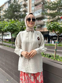 Venöve 24SSTUN0004 Bej Rode Tunik