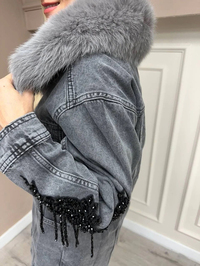 Venöve 25FWCEK0029 Gri Mone Ceket