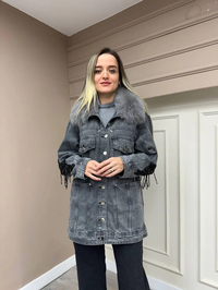 Venöve 25FWCEK0029 Gri Mone Ceket