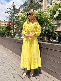 Venöve 25SSELB0028 Sarı Lily Elbise