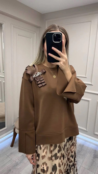 Venöve 26FWSWE0004 Kahverengi Darel Sweat