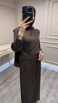 Wennora 1003 Kahve Vatkalı Elbise