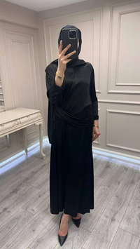 Wennora 1003 Siyah Vatkalı Elbise
