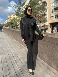 Yusuf Özdemir 24Y1117 Siyah İspanyol Paça Pantolon