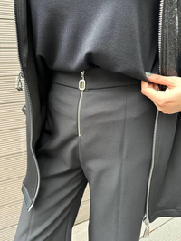 Yusuf Özdemir 24Y1303 Siyah Önü Fermuar Detaylı Pantolon