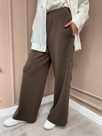 Yusuf Özdemir 25K1561 Kahve Yanları Çıtçıtlı Pantolon