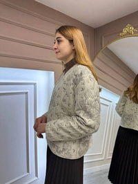 Zeynep Şule 3518001 Vizon Desenli Kapitone Ceket