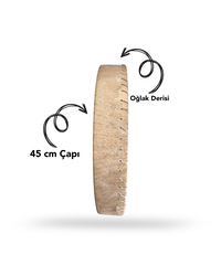 45 Cm Oğlak Derisi Şaman Davulu – El Yapımı Kam Davulu - Kılıf