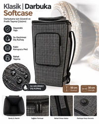 Gri Renk Darbuka Kılıfı Softcase Pedli Çanta
