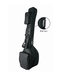 Kısa Sap 40 cm Su Geçirmez Kilitli Bağlama Kılıfı - Kalın Pedli,Gig Bag,Profesyonel