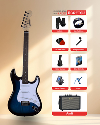 LONGA Gül Klavye Strat Kasa Elektro Gitar Seti 