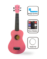 MN-226PNK Pembe Soprano Ukulele (Yedek tel - Çanta - Pena Cüzdanı-Burgu Çevirici)