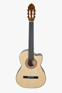 Natural Klasik Gitar 4/4 Yetişkin Boy Sap Ayarlı Kesik Kasa Full Set (Çanta, Capo, Askı, Pena, Dijital Tuner)