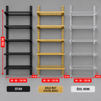 DUVARA MONTE GEÇMELİ RAF 5 RAFLI TEL RAF 30x60/90/120x200 cm