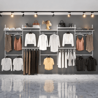 Mağaza Raf Sistemi, Askılık Sistemi, Butik Rafı, Mağaza Stand, Giyinme Odası-305x200 Cm