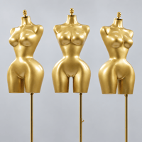 MD Vİtrin Dekorasyon ÖZEL BEDEN PANTOLON GİYEBİLEN PARLAK BEYAZ POLYESTER VİTRİN MANKEN GOLD AYAK GOLD