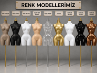 MD Vİtrin Dekorasyon ÖZEL BEDEN PANTOLON GİYEBİLEN PARLAK BEYAZ POLYESTER VİTRİN MANKEN GOLD AYAK GOLD
