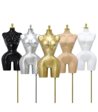 MD Vİtrin Dekorasyon ÖZEL BEDEN PANTOLON GİYEBİLEN PARLAK BEYAZ POLYESTER VİTRİN MANKEN GOLD AYAK GOLD