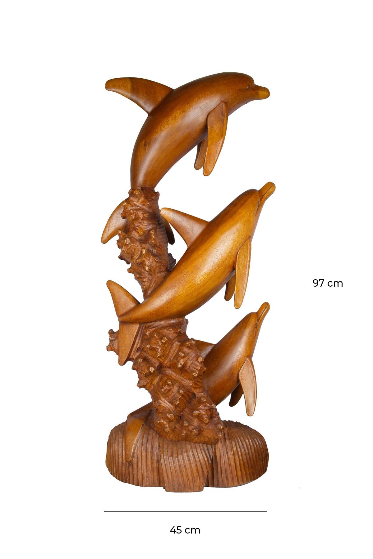 Dekoratif Ahşap Fil Objesi El Yapımı Doğal Tasarım 45 cm x 97 cm
