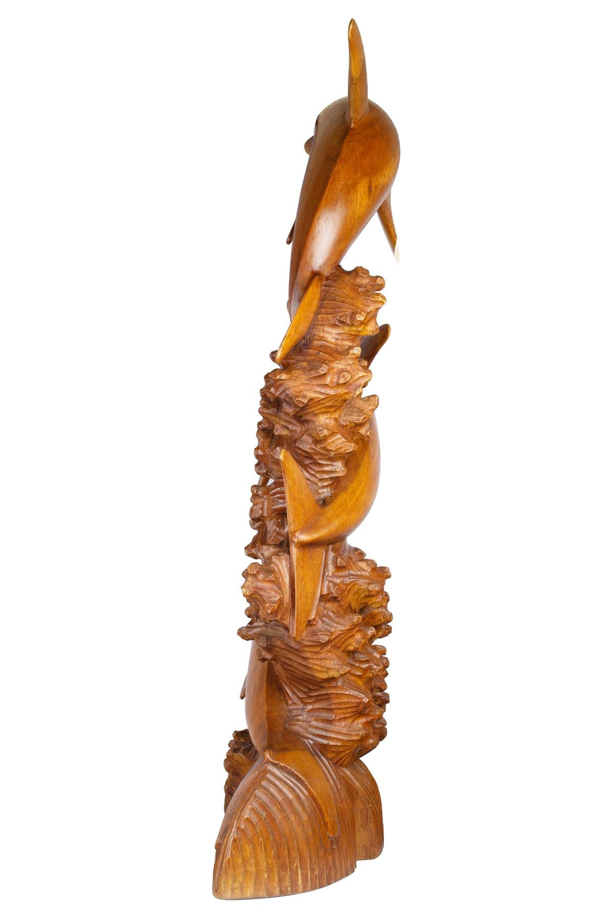 Dekoratif Ahşap Fil Objesi El Yapımı Doğal Tasarım 45 cm x 97 cm