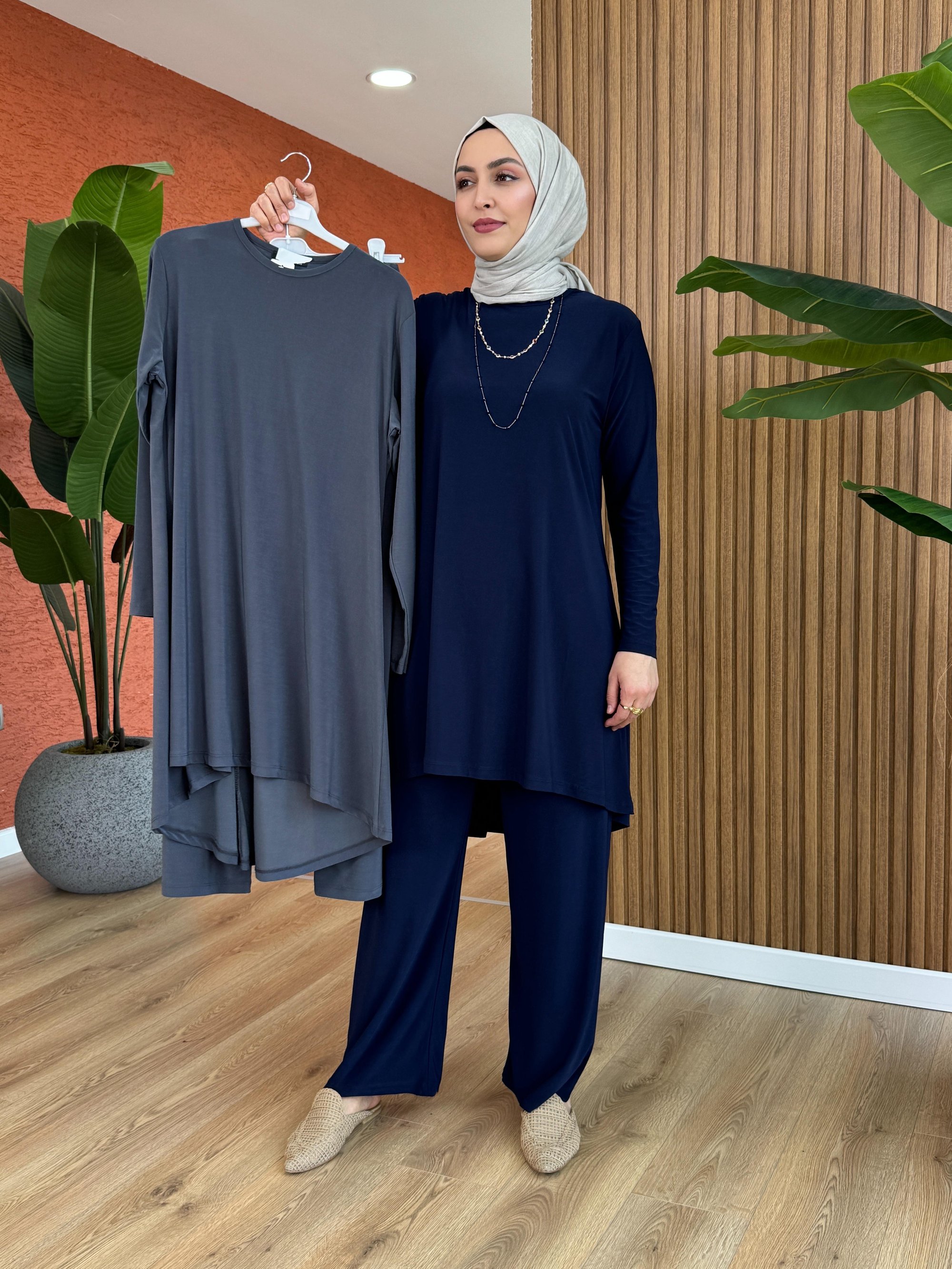 Cemre Sendy Pantolonlu Takım - Antrasit
