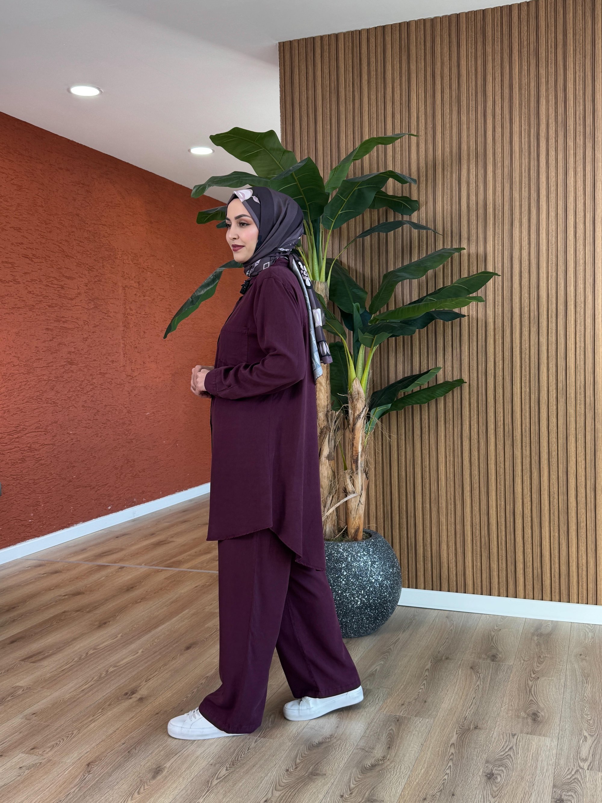 İpek Tensel Kupra Takım - Mürdüm
