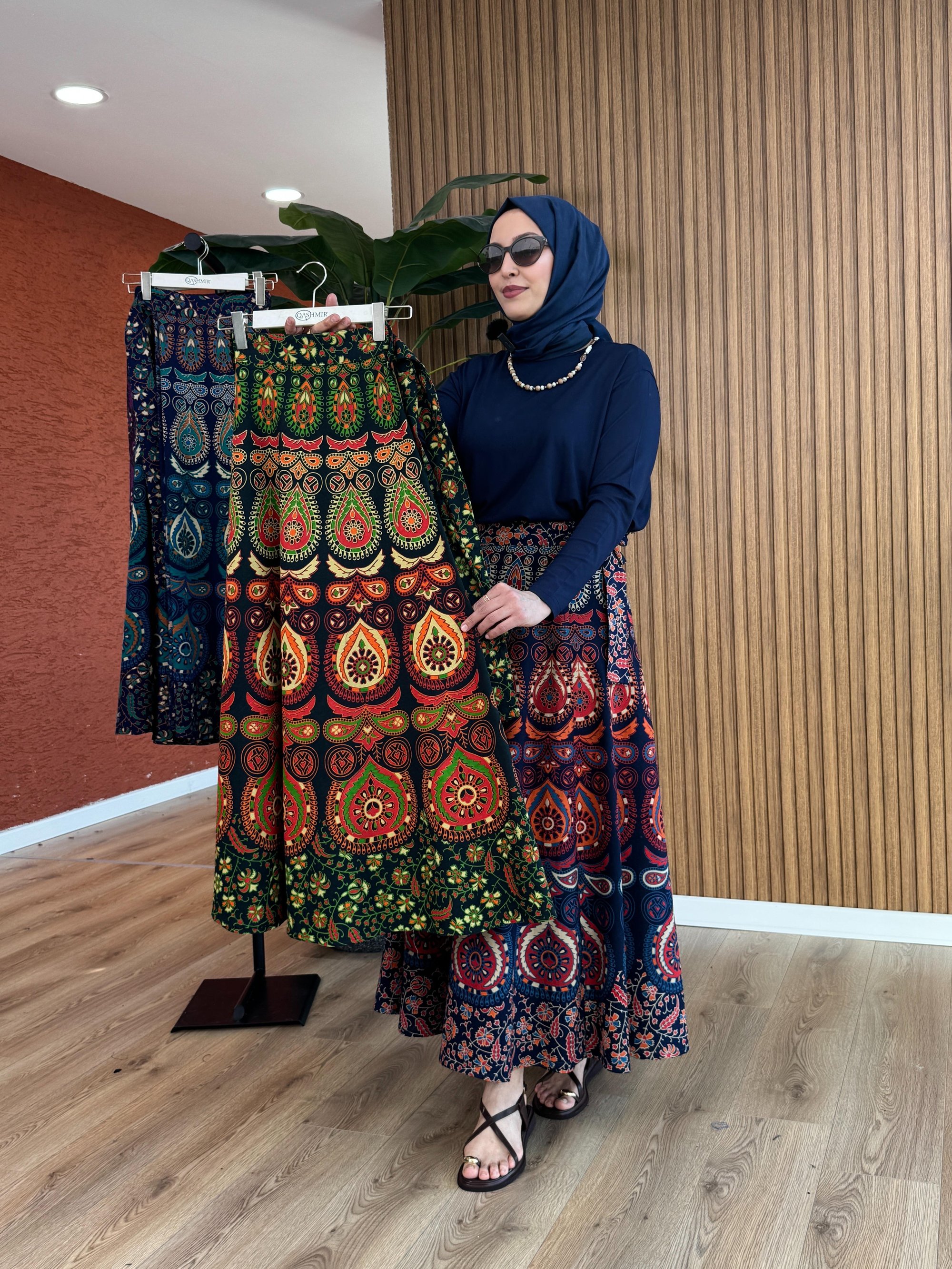 Kadın Dolama Rava Etek-Yeşil