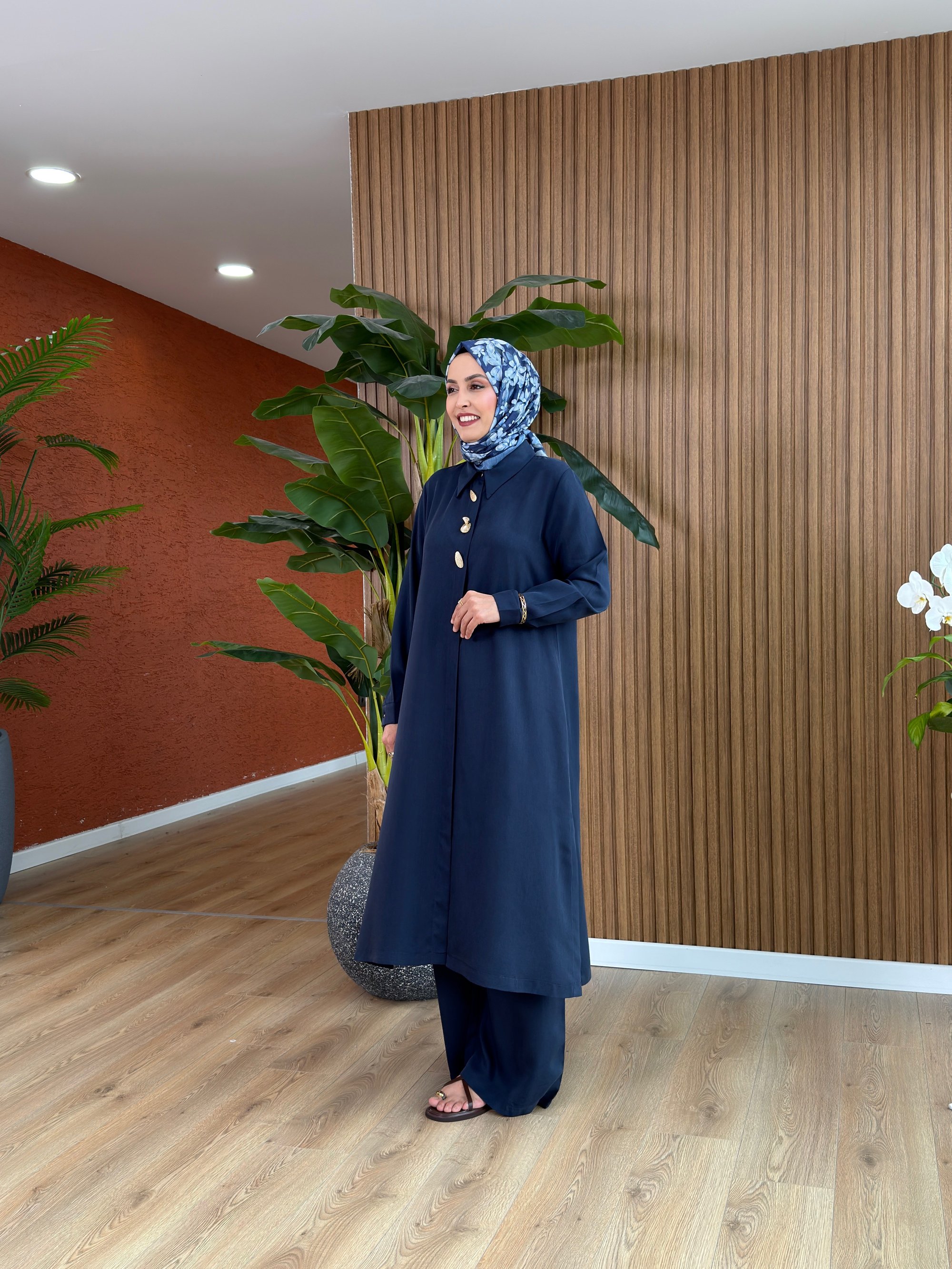 Akasya Tencel Takım-Lacivert