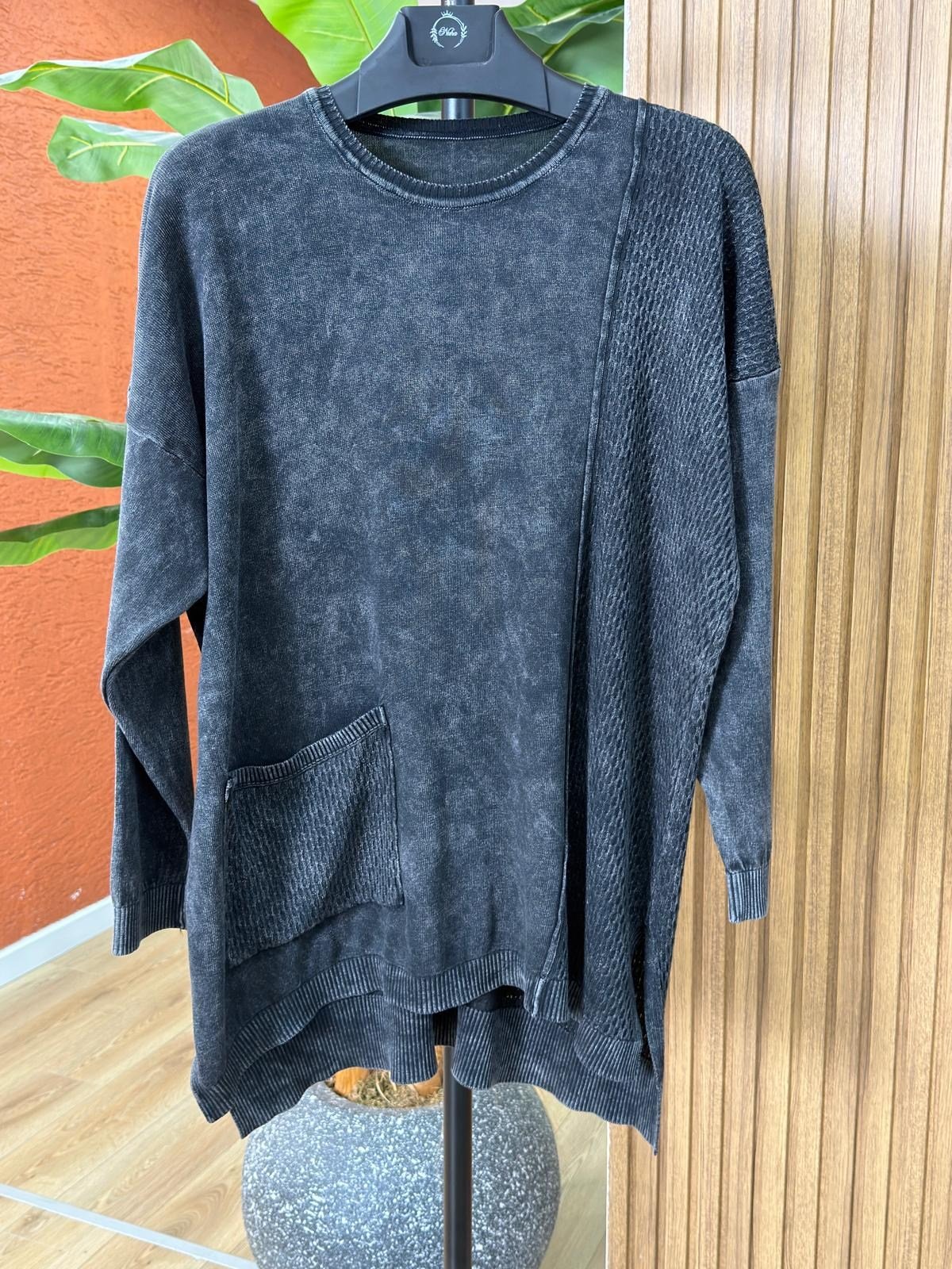 Alin Pamuk Tunik-Siyah