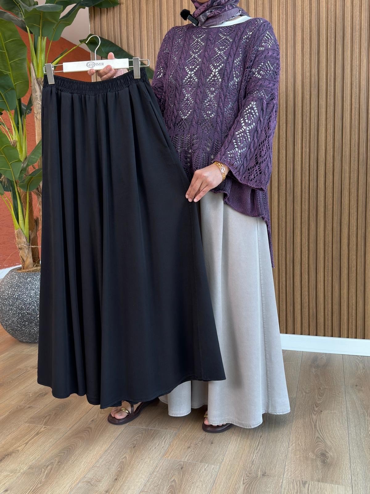 Dilek Tencel Etek Pantolon- Siyah