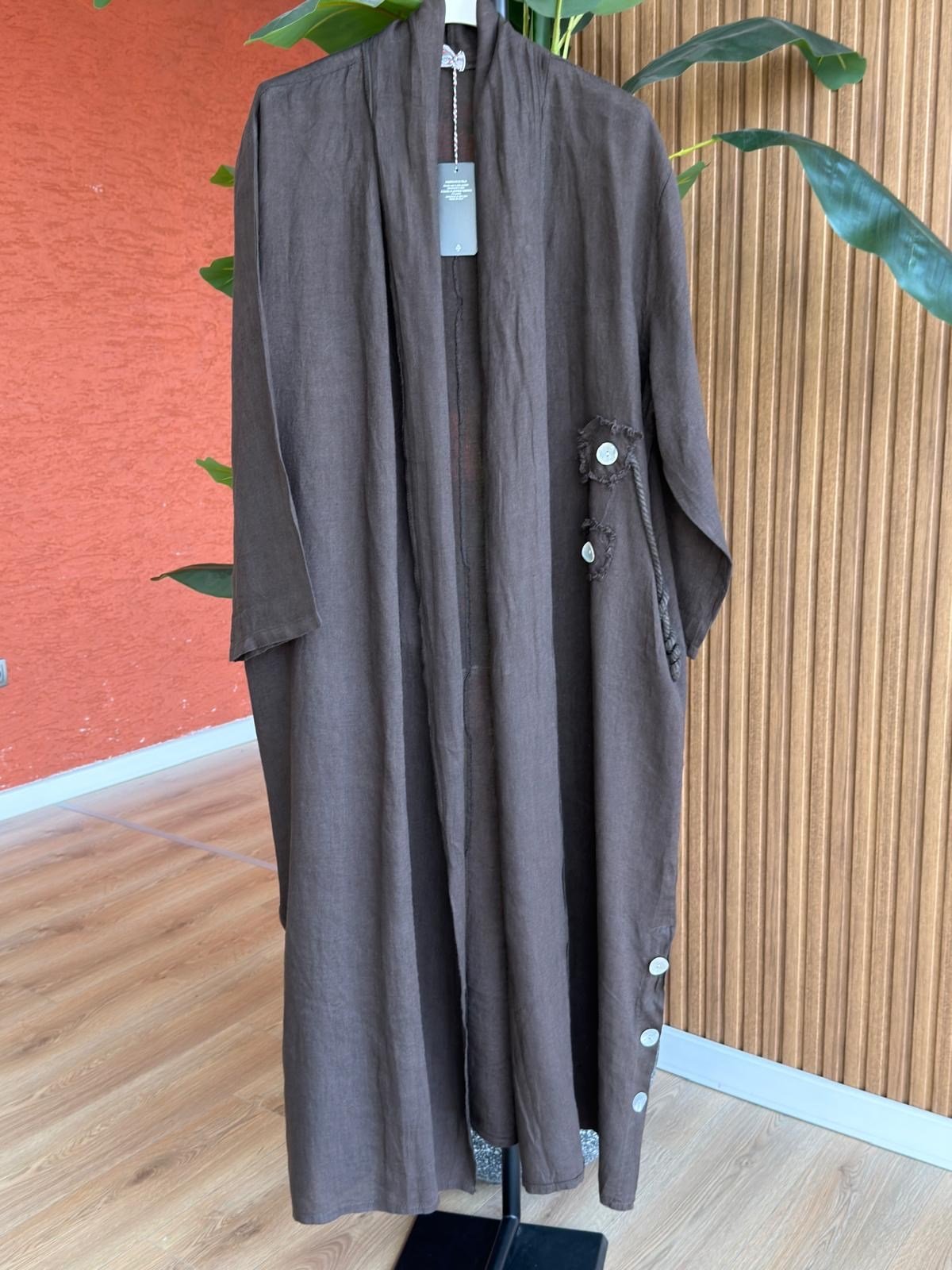 Miray Halat Detay Keten Kap-Kahverengi