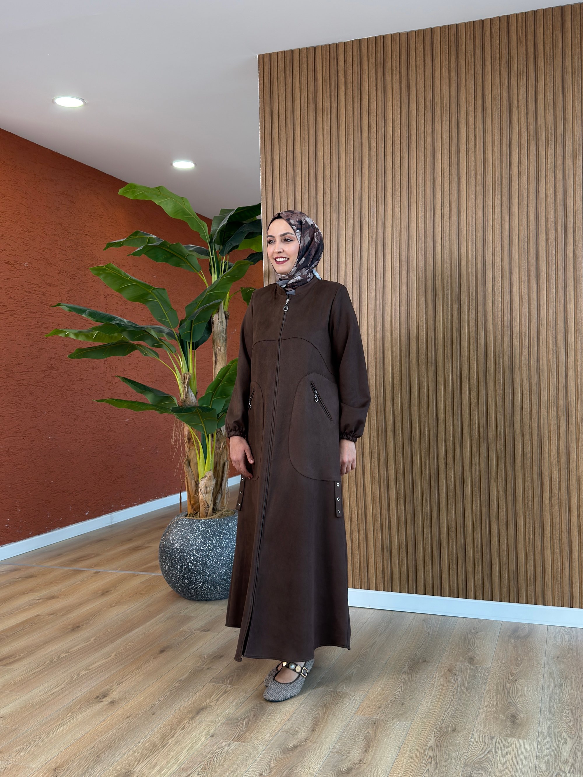 Öykü Süet Giy Çık Kap-Kahverengi