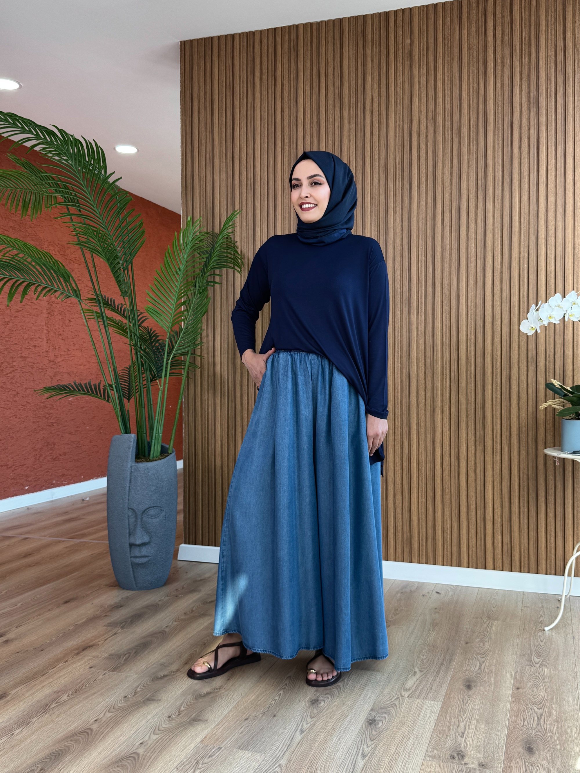 Serra Tencel Kot Pantolon- Açık Mavi