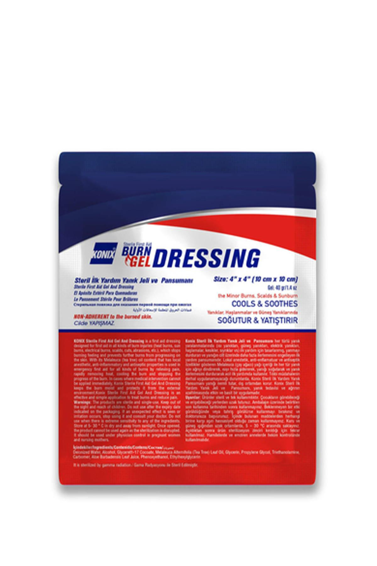 KONIX STERİL İLK YARDIM YANIK PANSUMANI 10X10 CM | Yanık Bakımı