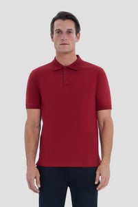 Bordo Polo Yaka  T-Shirt