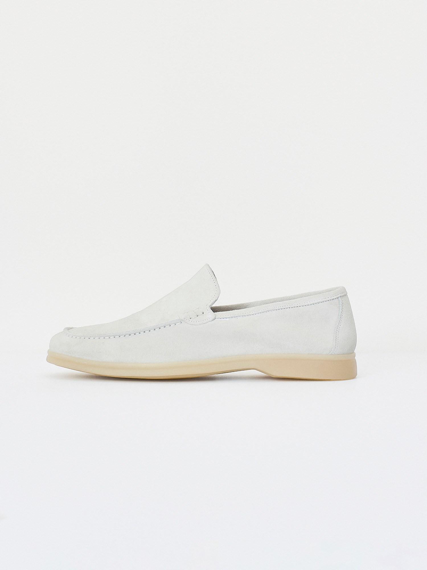 Açık Gri Süet Loafer