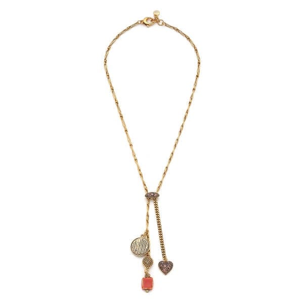 Petra Kalp Charm Altın Kaplama Zincir Kolye