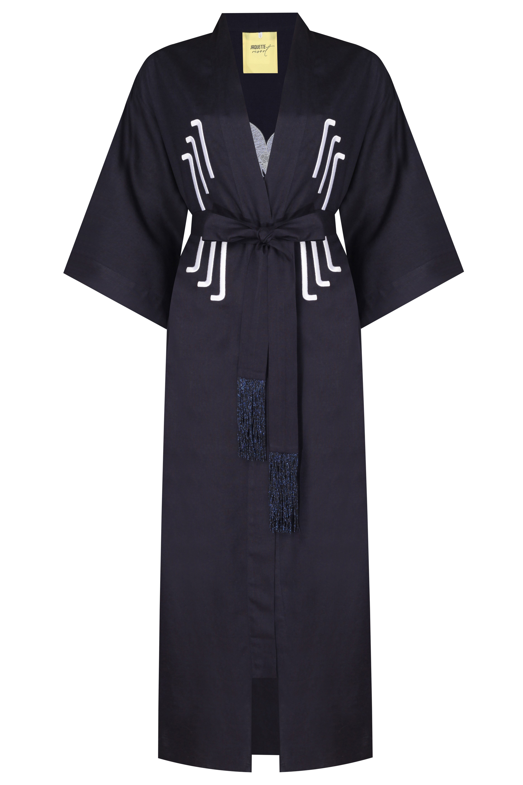 Lacivert Uzun Kimono