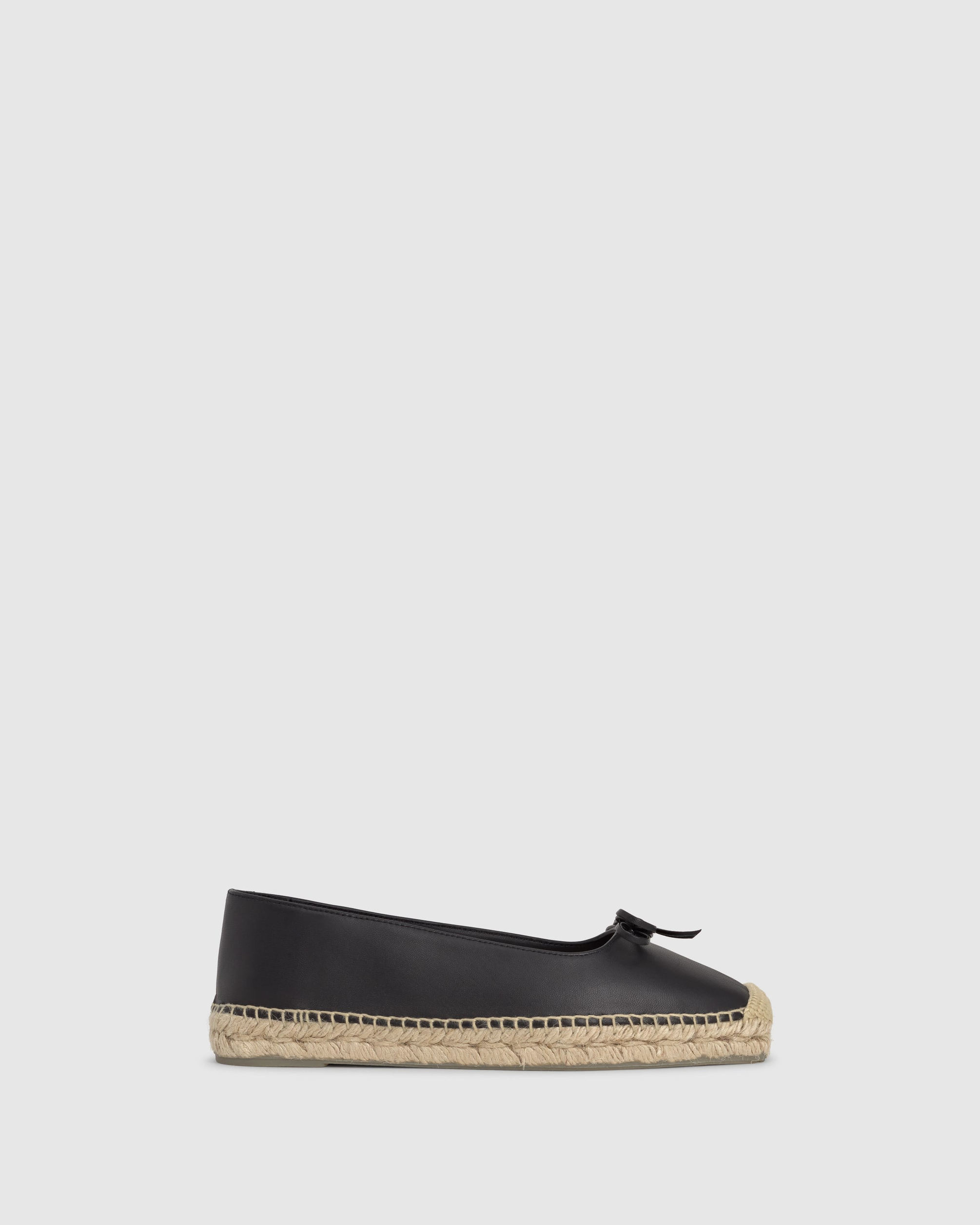 Siyah Deri Espadril