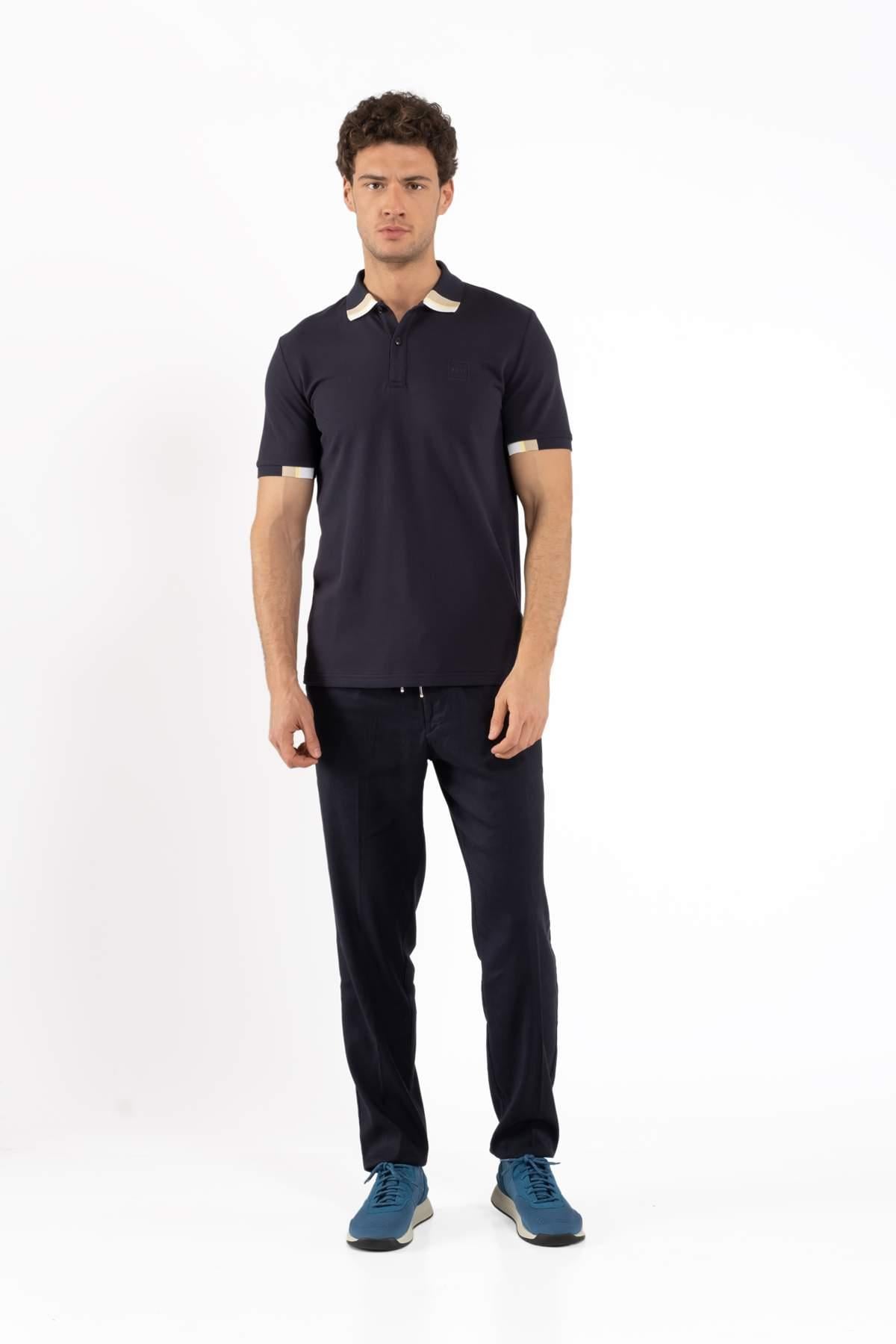 BossDetaylı Polo Yaka Lacivert T-shirt