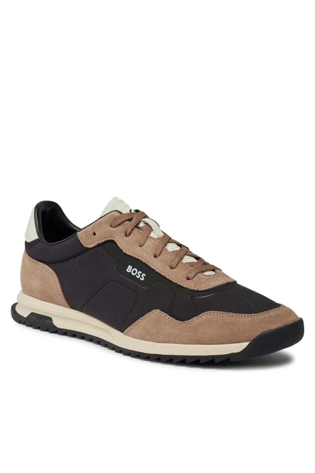 BossKahverengi Süet Geçişli Sneakers