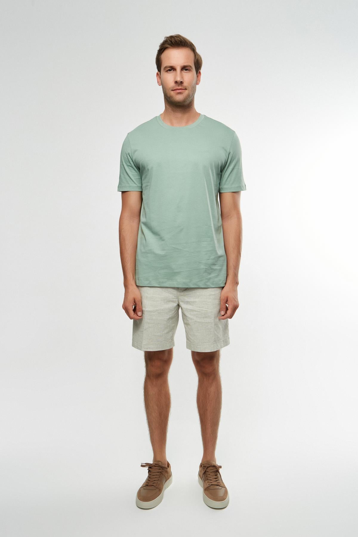 BossYeşil Bisiklet Yaka Basic T-shirt