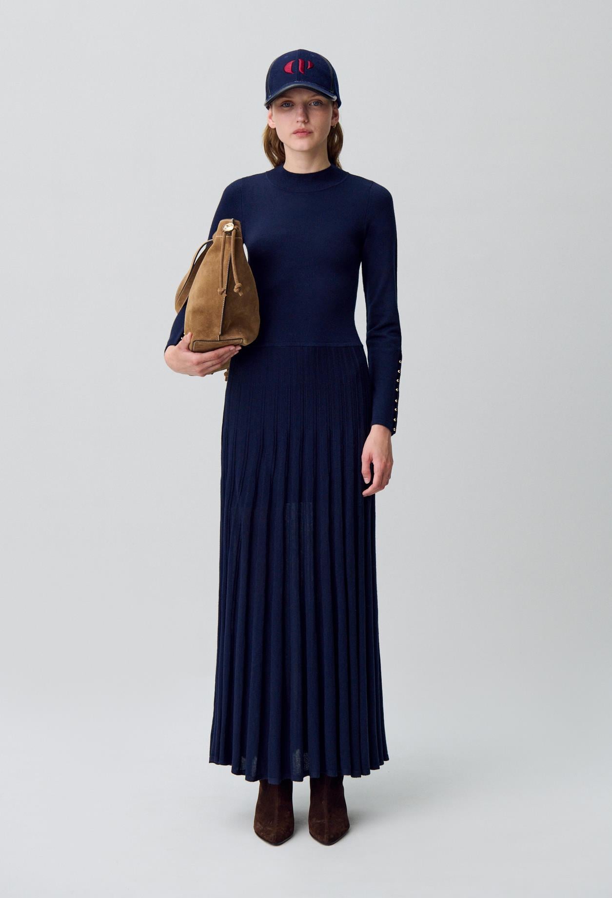 Claudie PierlotLacivert Maxi Triko Elbise