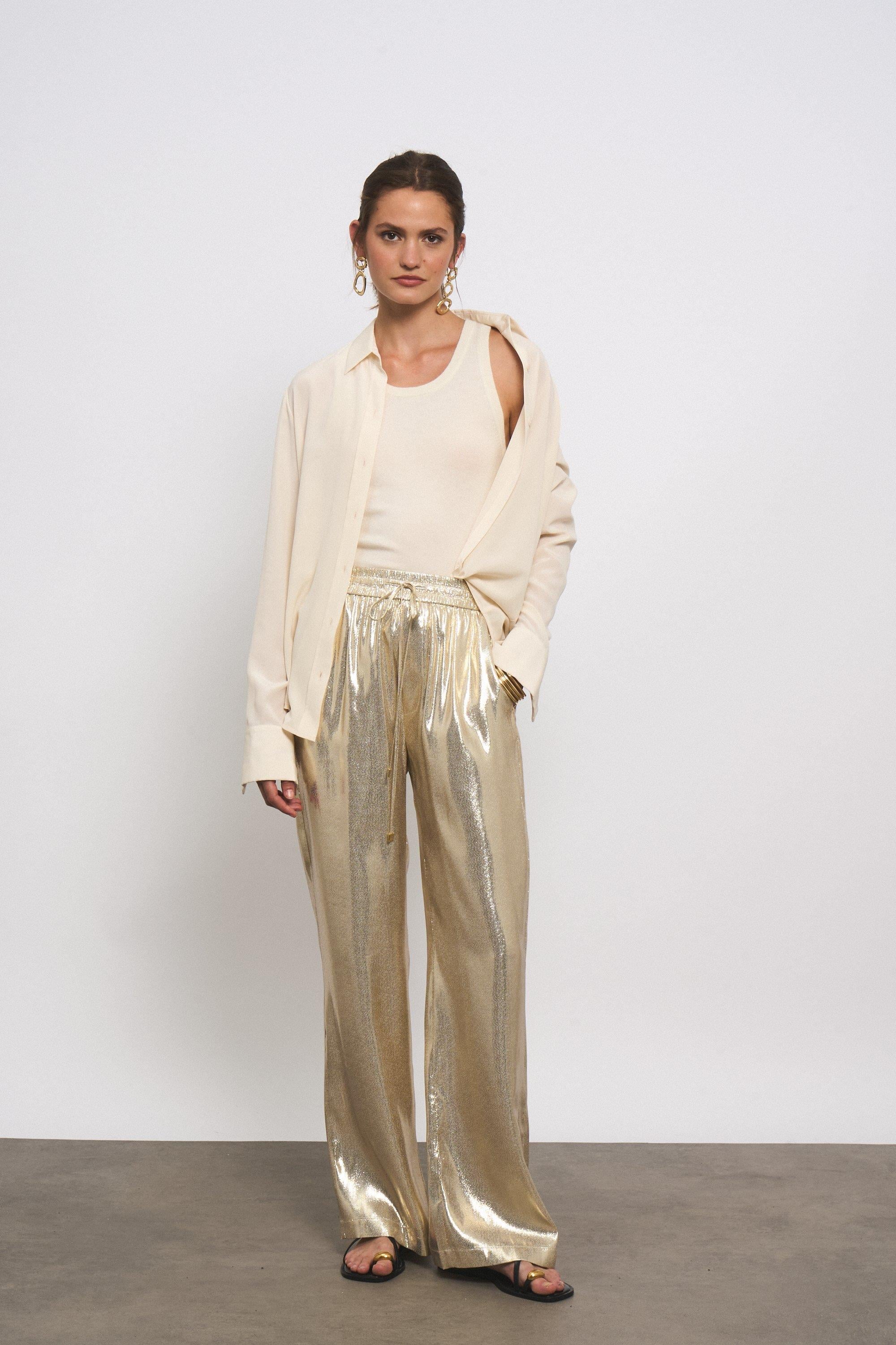 DmnParlak Gold Pantolon