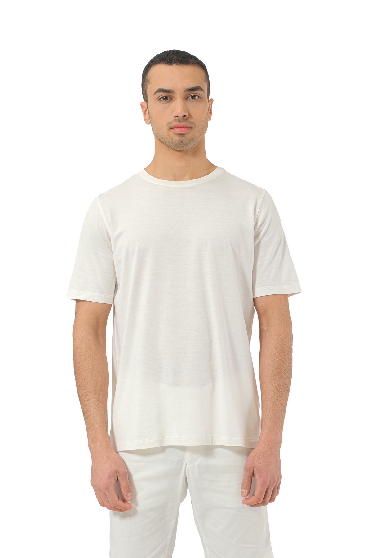 DorianiBeyaz Bisiklet Yaka T-shirt