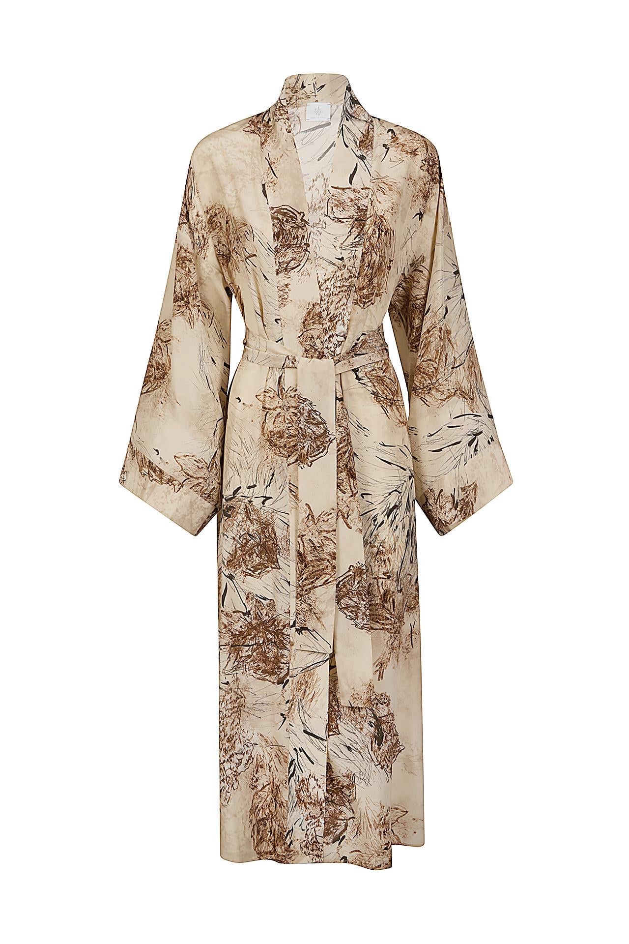 EleventyBej Kemer Detaylı İpek Kimono