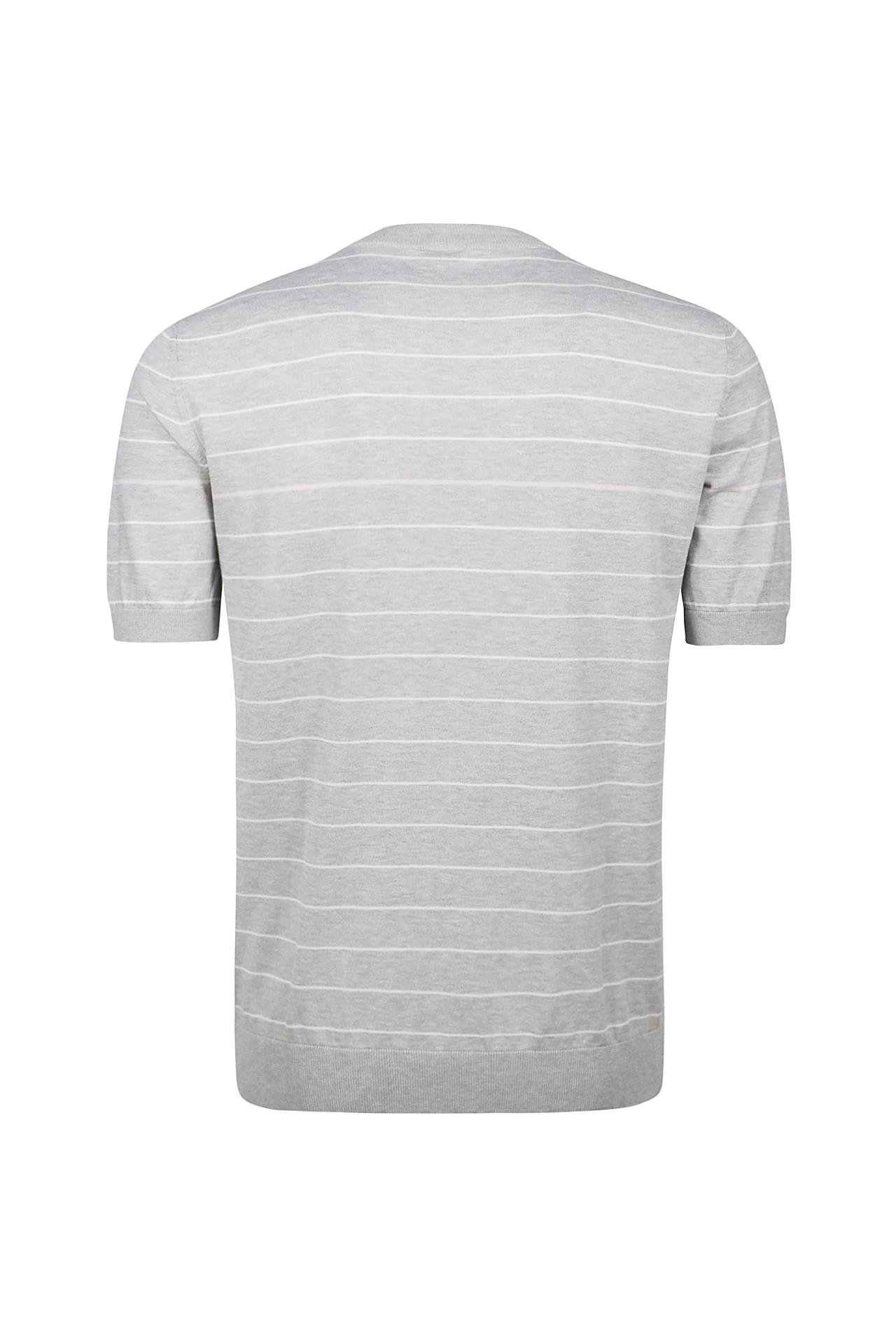 EleventyYuvarlak Yaka Çizgili Pamuk T-Shirt