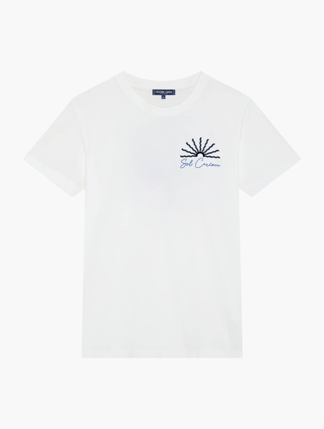 Frescobol CariocaErkek Beyaz Pamuklu Desenli T-Shirt