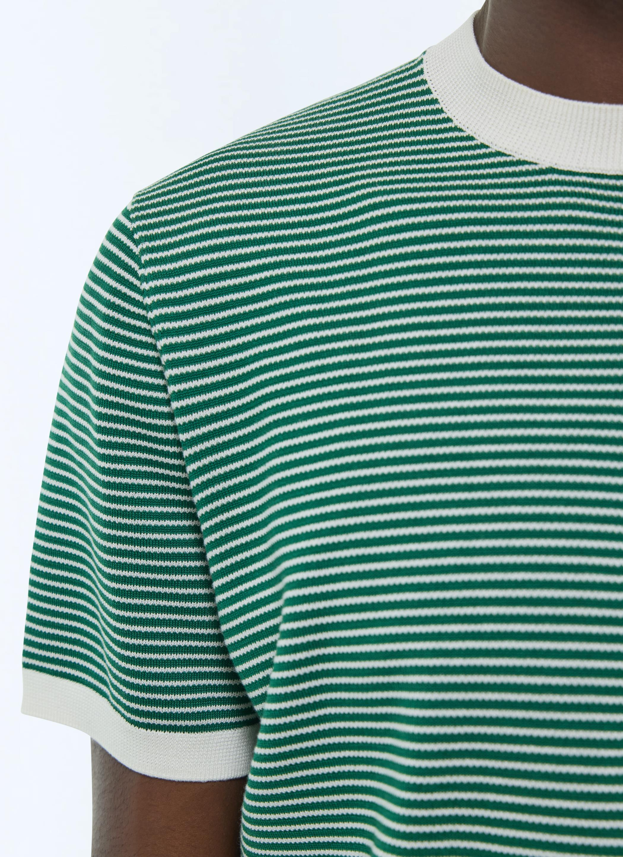 FursacÇizgili Merserize Pamuklu T-Shirt
