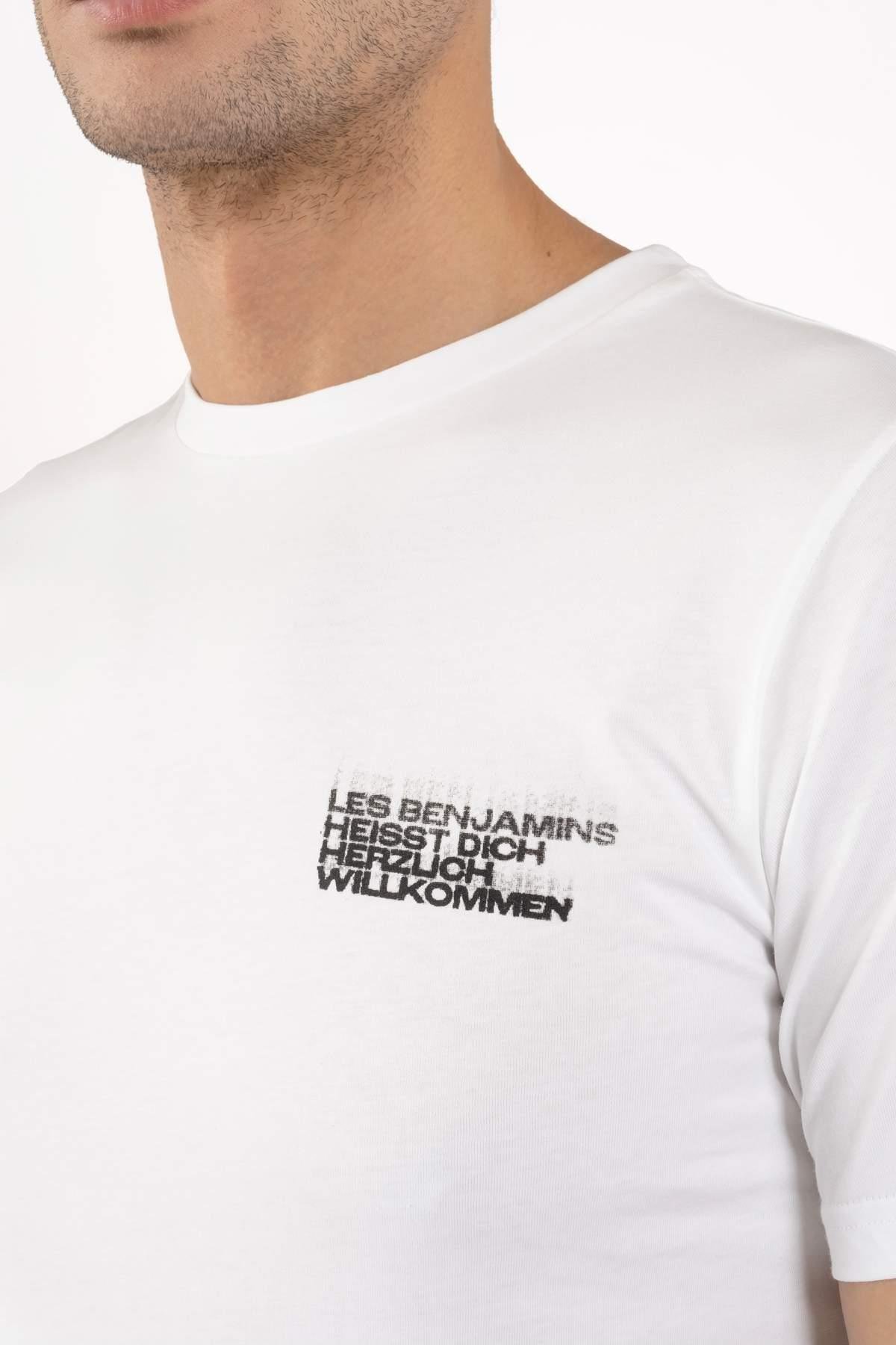 Les BenjaminsBeyaz Bisiklet Yaka Slim Fit T-shirt